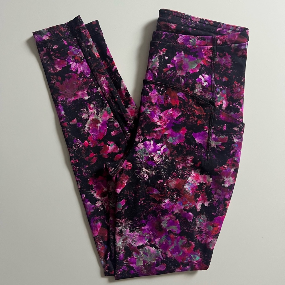Lululemon Swift Speed High Rise Leggings 28”, Fluoro Floral Multi, Size 6